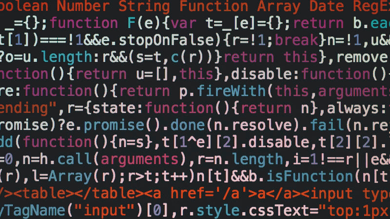 Lines of colourful JavaScript code on a dark screen. Photo by Markus Spiske on Unsplash.